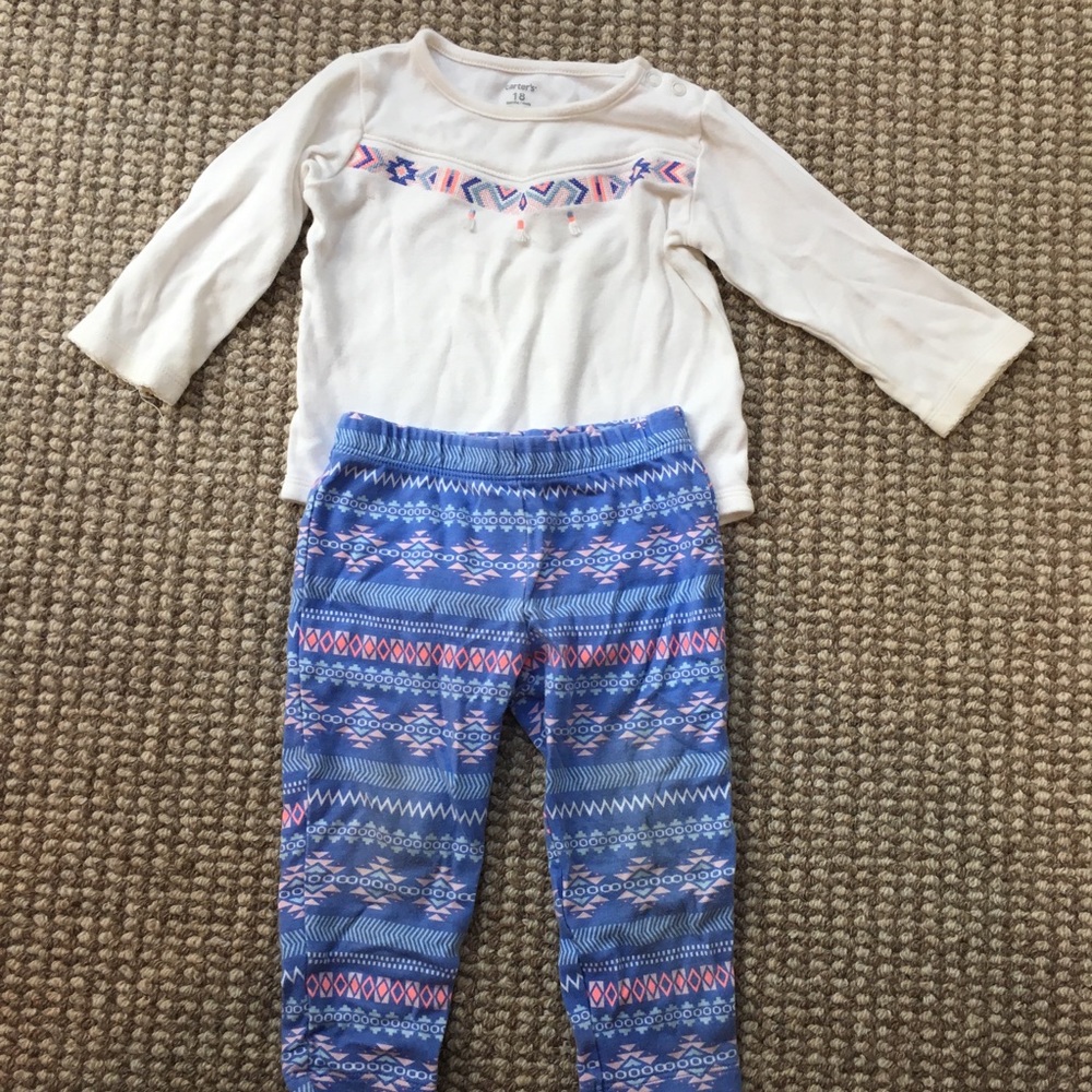 Carters 18M Aztec print bodysuit/pants set